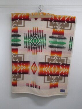 Beaver State Pendleton Chief Joseph Blanket Wool Tan 64x80" Amazing Condition